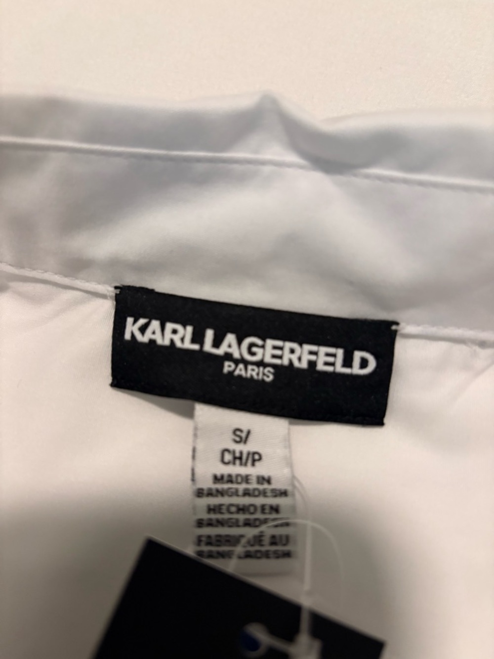 Karl Lagerfeld Women’s White Button-Down Shirt with Eiffel Tower Size S - New - Picture 5 of 7